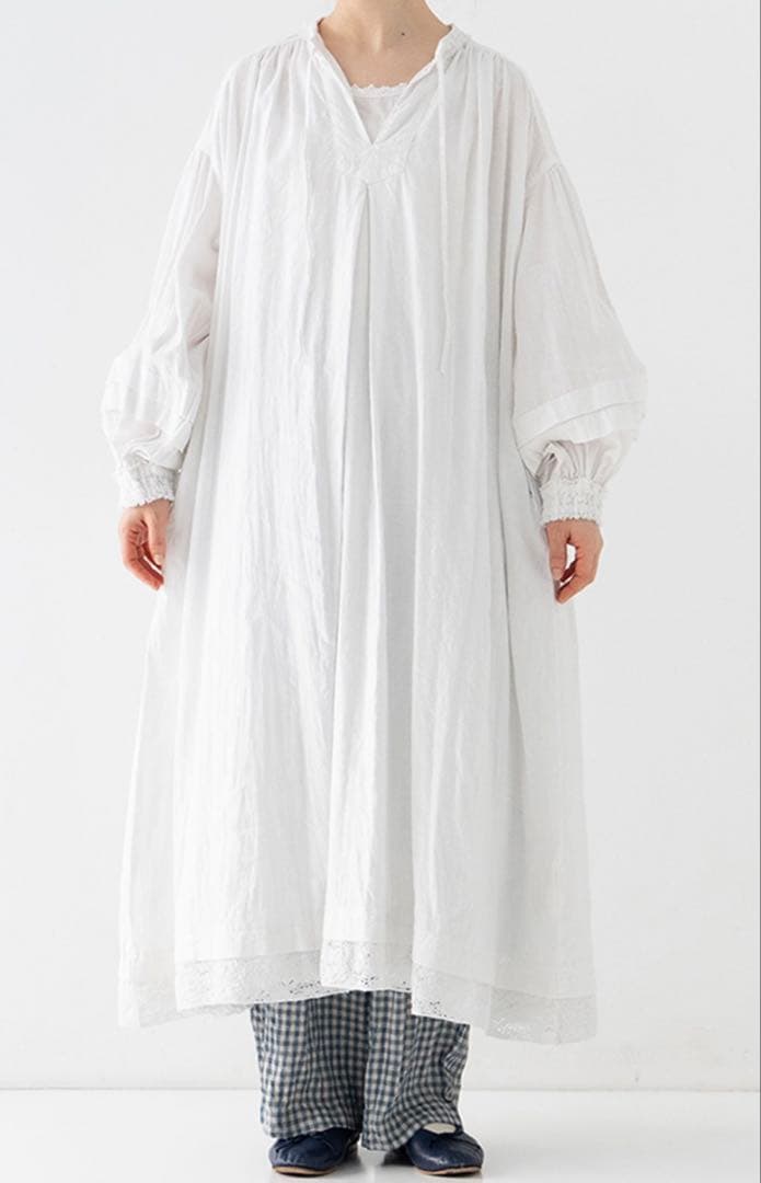 12月7日まで限定価格⭐︎【UpcycleLino】近江晒しレースワンピース