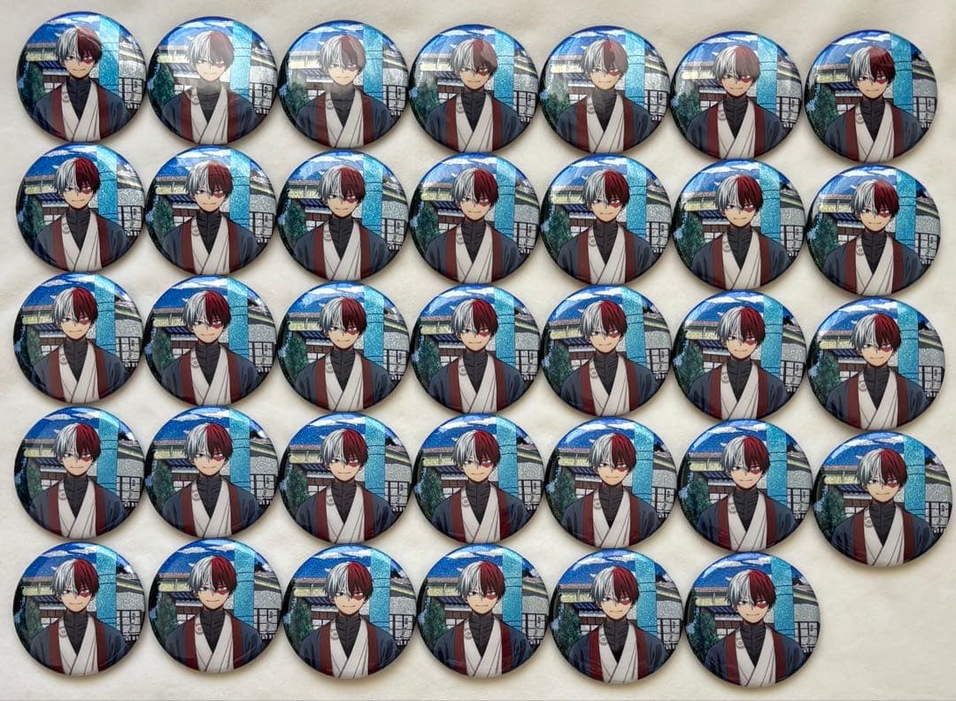 僕のヒーローアカデミア 花やしき グリッター缶バッジ 轟焦凍 ヒロアカ