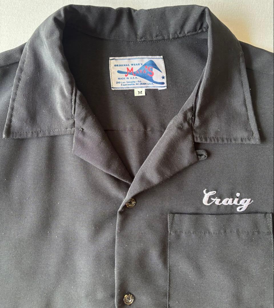 USA製 ヴィンテージ ボーリングシャツ 刺繍 ワークシャツ