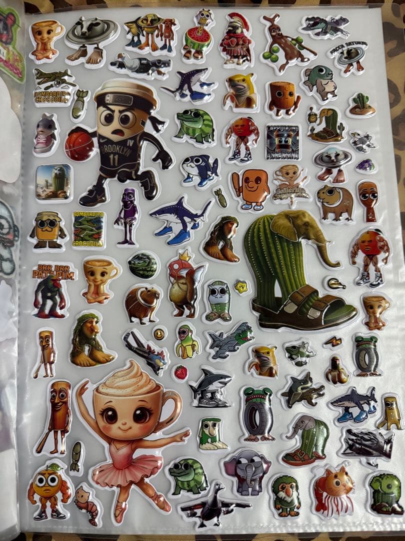 A4サイズシール帳 9P サンリオ ナカムラくん 日焼けキティ等 レアモノ多数