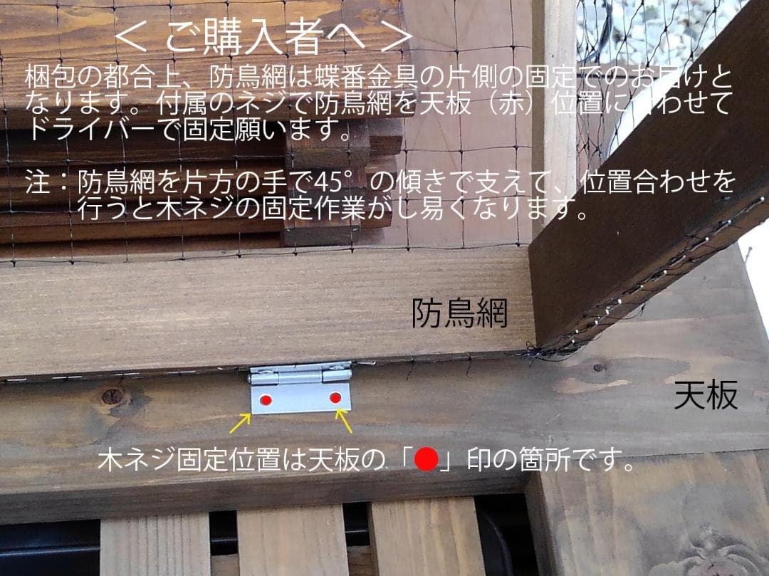 高さの有るビオトープ 80L　トロ舟＆木枠セット（3D防鳥網付き・棚付き）