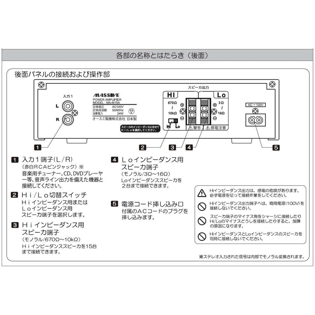 【箱入り新品未開封】MASSIVE マッシブ MA-M15A ◆ パワーアンプ
