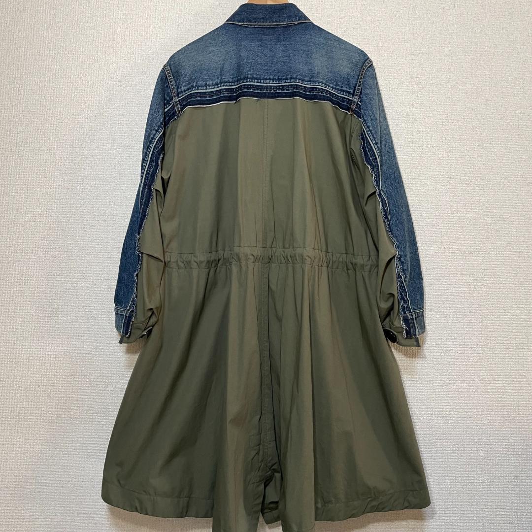 sacai サカイ　デニム　ドッキング　モッズコート　ニットMA1
