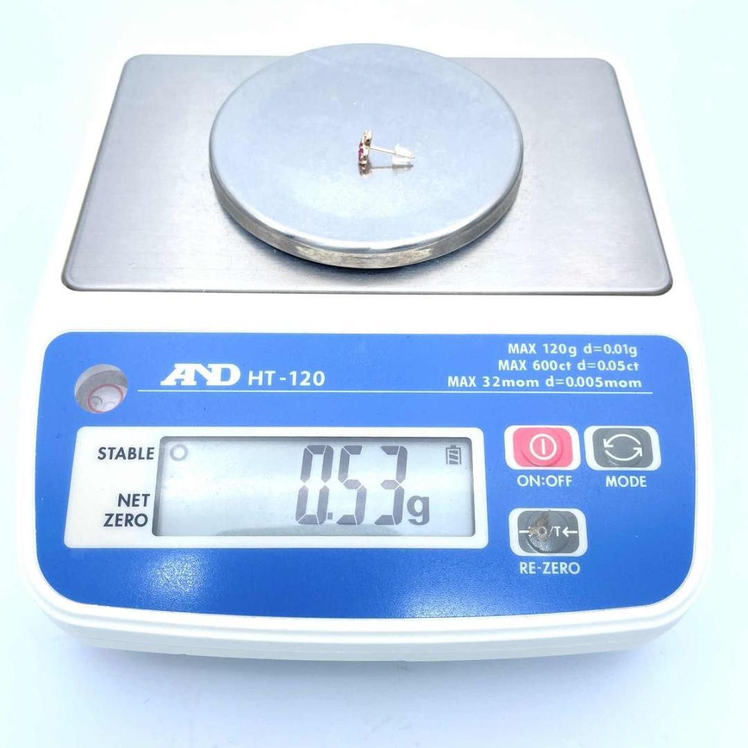 片耳のみ 新品仕上げ済 K18 ルビー ダイヤモンド ピアス ハート ゴールド