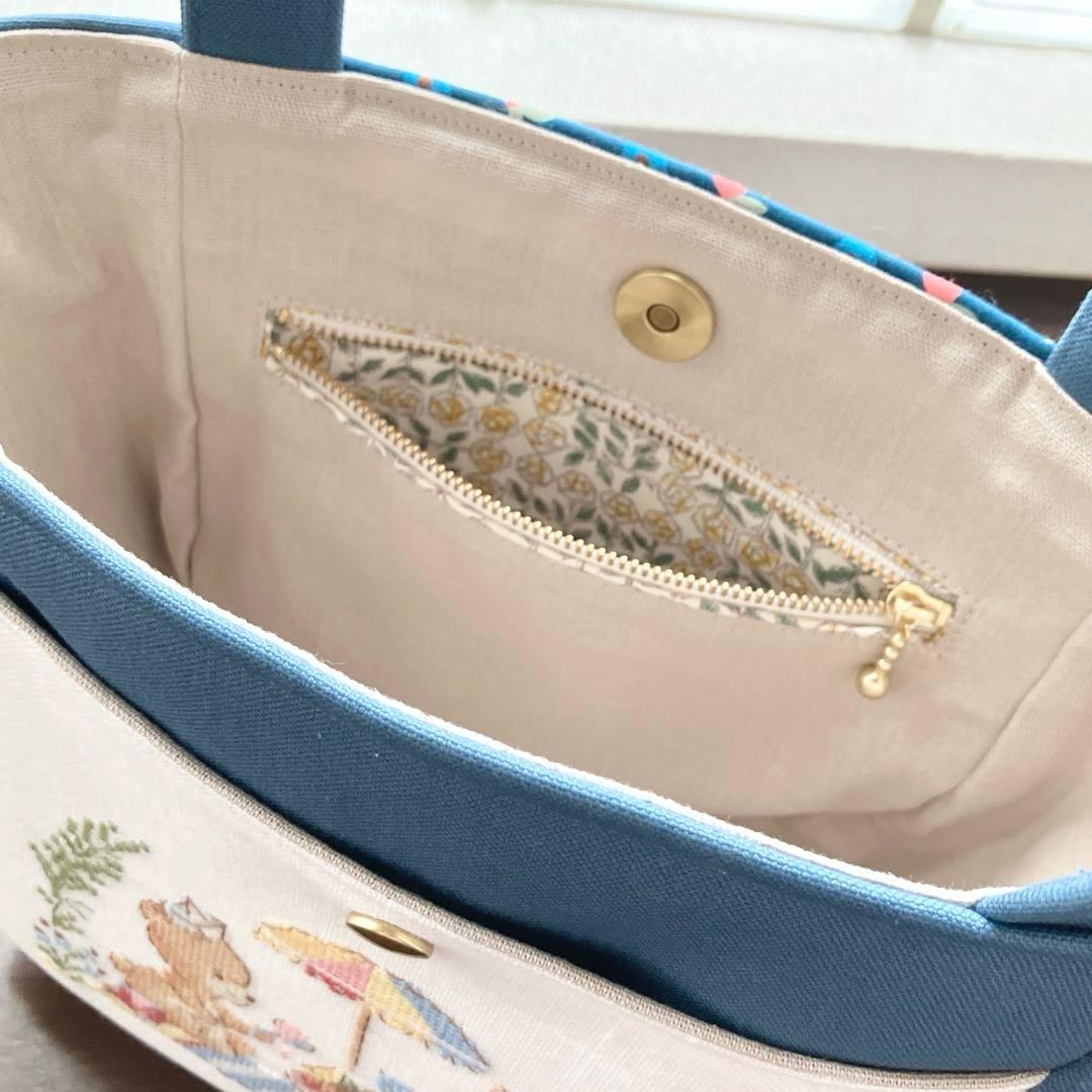 【クロスステッチ❤︎マチ付き2wayトートバッグ】ハンドメイド　ヴェロニク