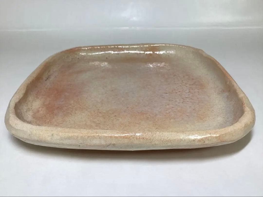 茶道具 古物品 本間焼 菓子器 赤 四方 角 池田退輔 木箱入