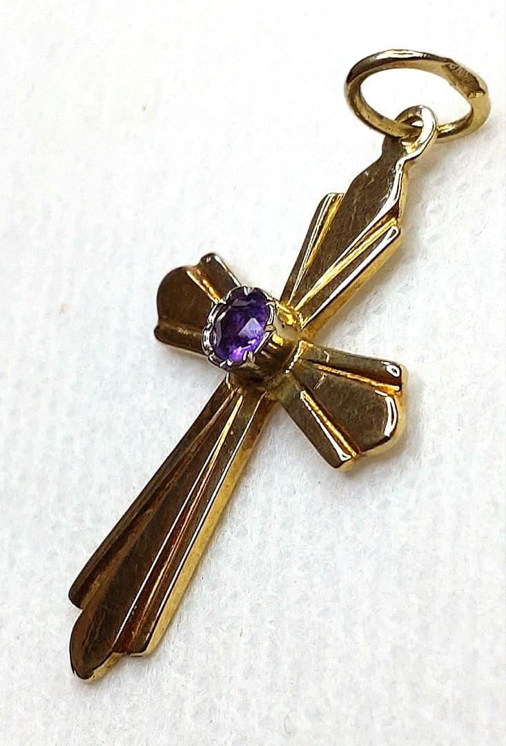 ゴールドペンダント・トップ withアメジスト【14金】