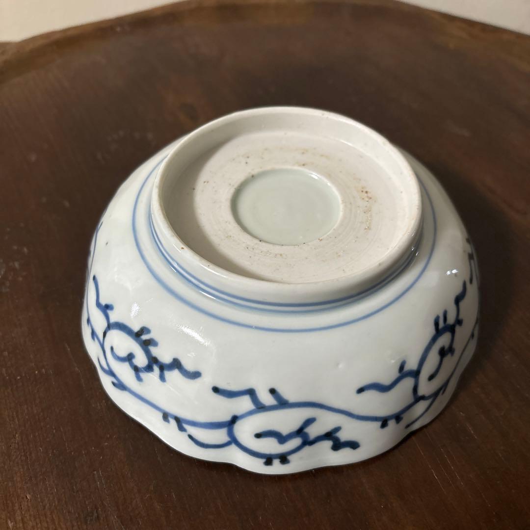 古伊万里　染付なます皿　5枚　膾皿　唐草　アンティーク　古道具　白洲正子　李朝