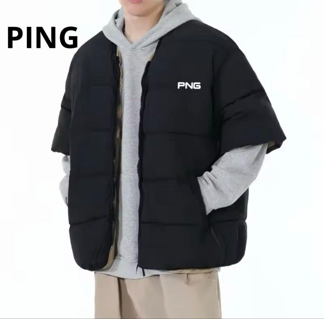 PING ロゴプリント 中綿ダウンベスト　ベスト　ユニセックス