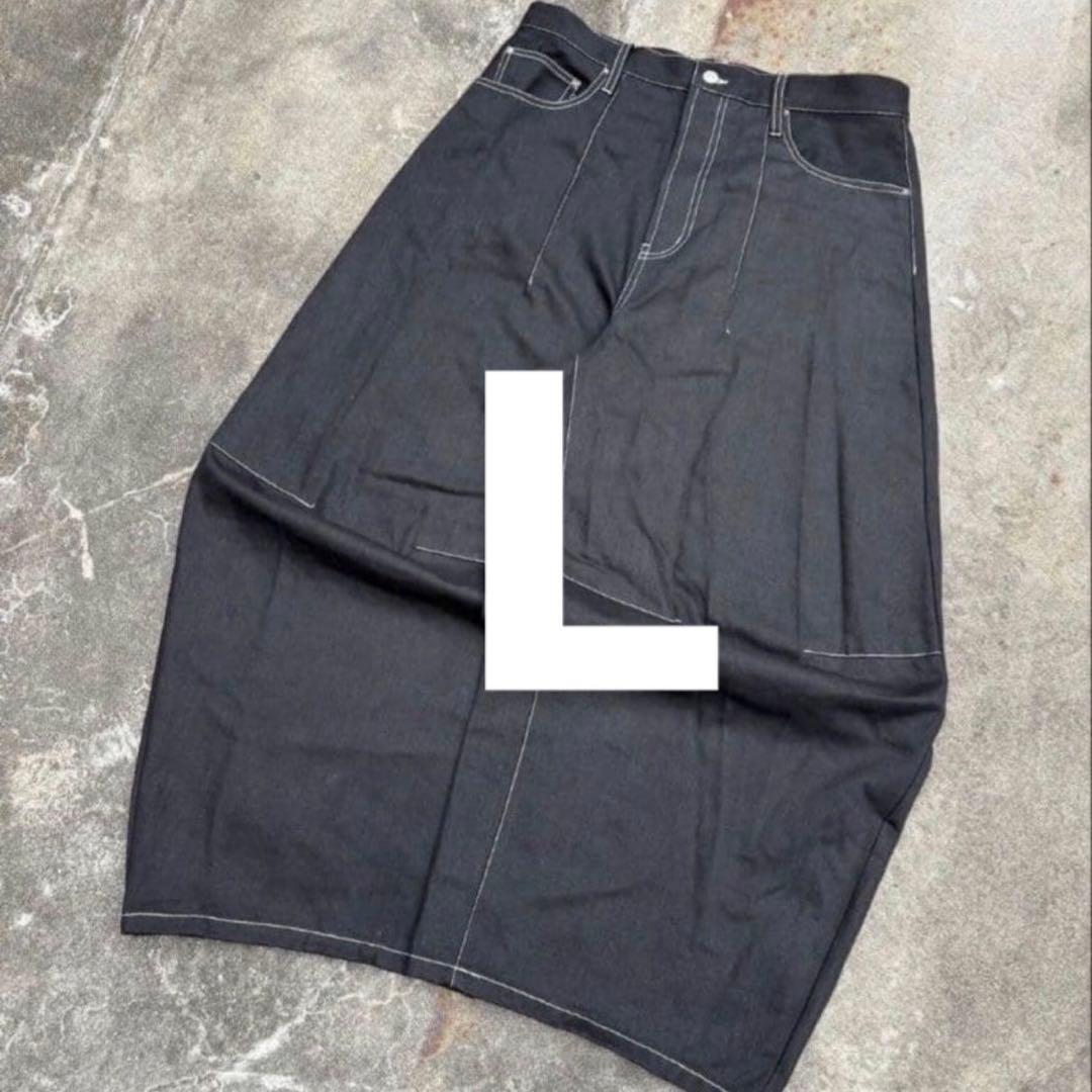 パンツ BELVET Pleated Wide-Leg Baggy Pants BK