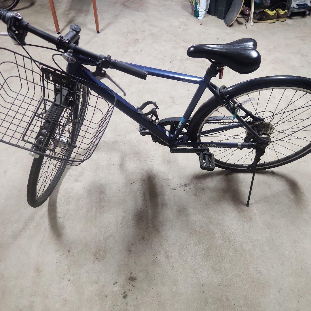 青 シティクロスバイク 前カゴ付き