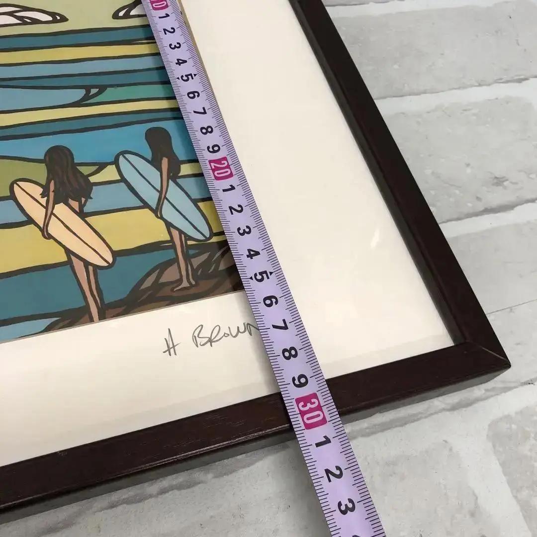 M3858 ヘザーブラウン 絵画 額縁付き 2点セット