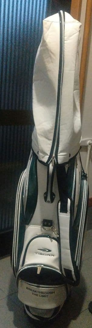 TIGORA キャディバッグ ホワイト/グリーン　ゴルフバック　ティゴラ　白　緑