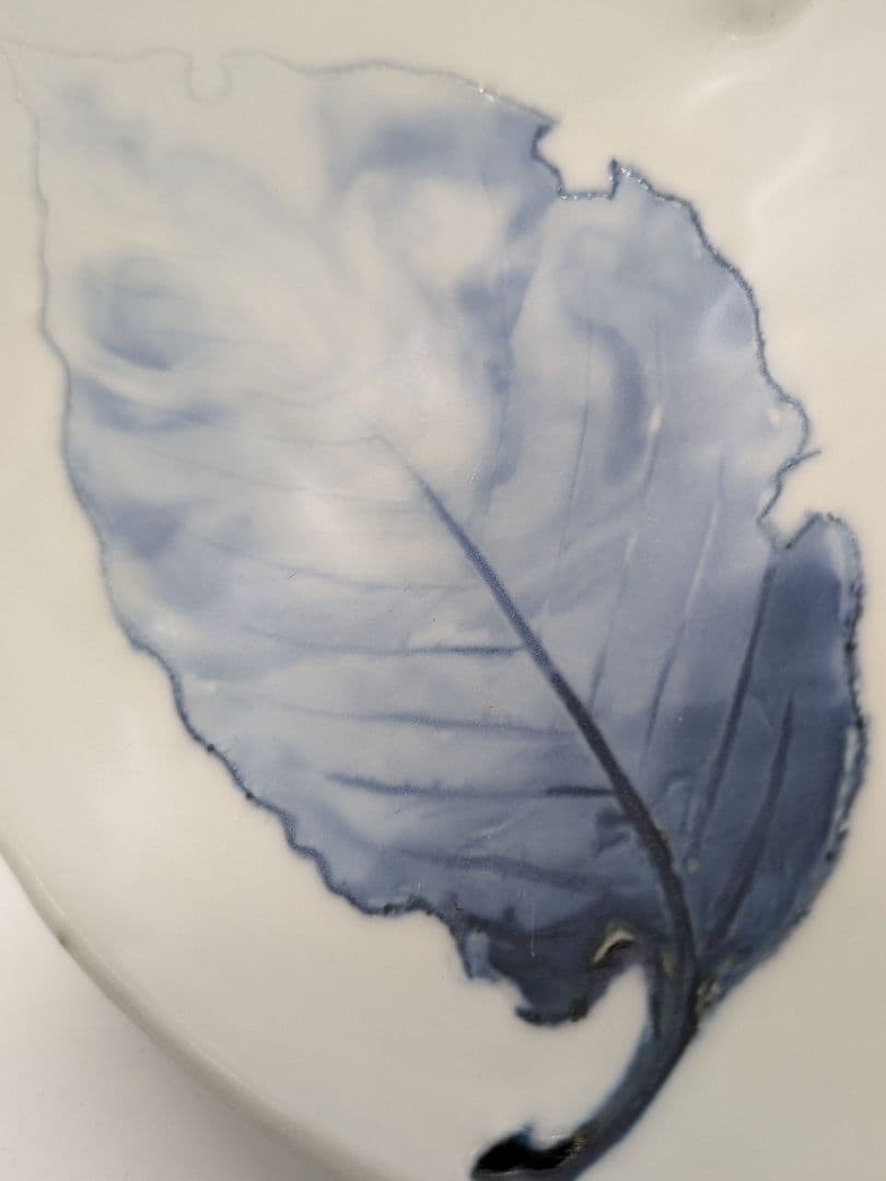 加藤巌 京焼 染付茶碗 共箱 木葉文 清水焼 抹茶碗 抹茶茶碗 茶道具 茶器