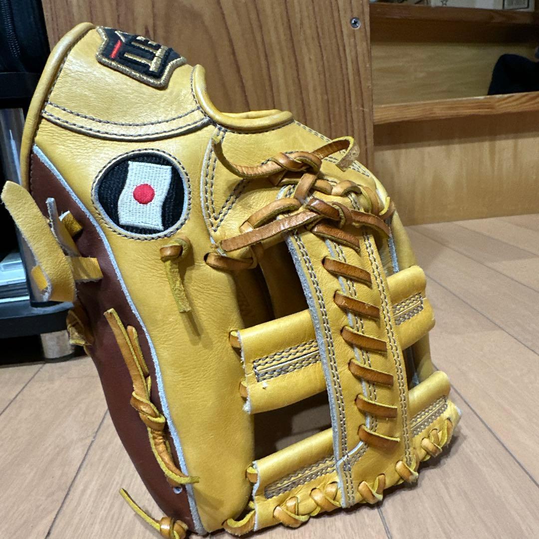 ETT 軟式グローブ イエロー/ブラウン 日本製