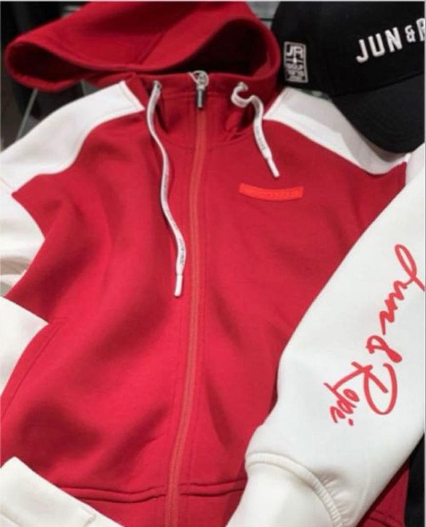【新品タグ付き】ジュンアンドロペ セットアップ　レッド　ボンディング