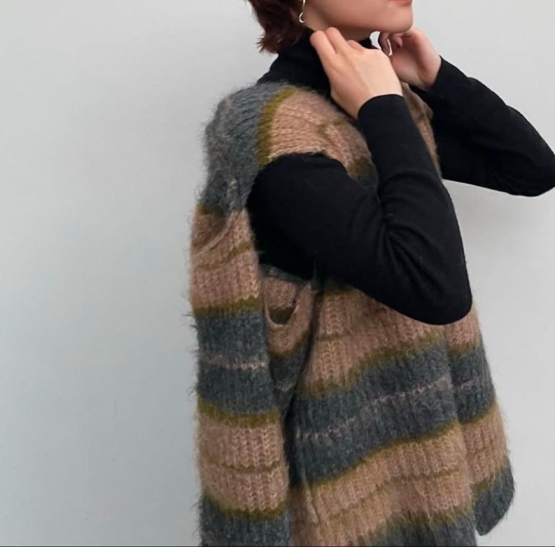 PERVERZE パーバーズ　ウールモヘア　ボーダーカーディガン　完売品