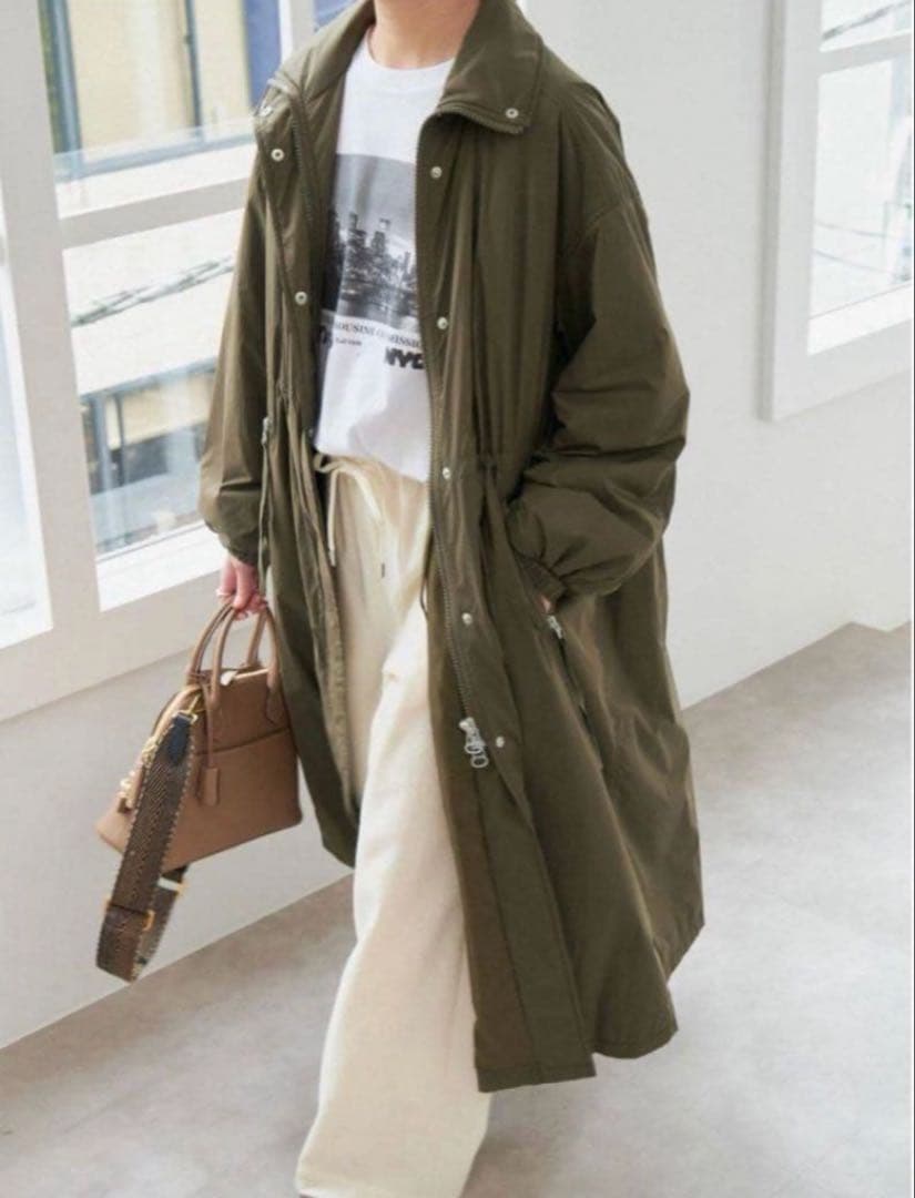 Spick and Span 撥水パディングコート カーキ 36