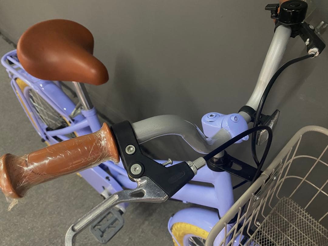 おしゃれカラー パープル×イエロータイヤ 子供用自転車 20インチ