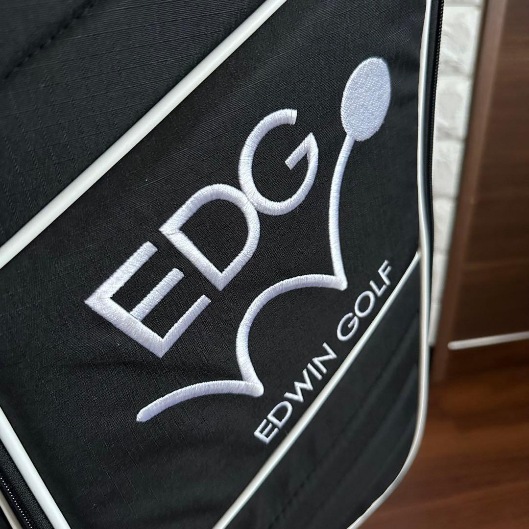 美品 EDWIN GOLF ゴルフ 9.5型キャディバッグ 6分割 ブラック