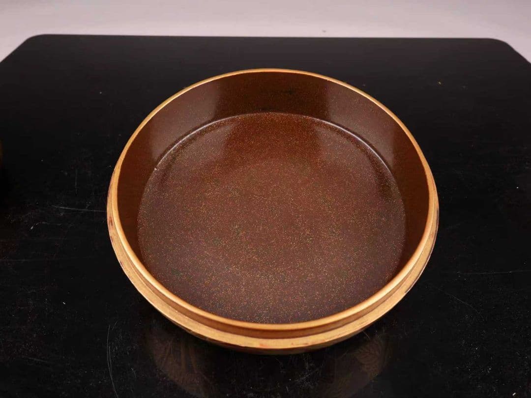 A962食籠 梨地牡丹蒔絵 金蒔絵 菓子器 茶道具 箱付き ｛＃