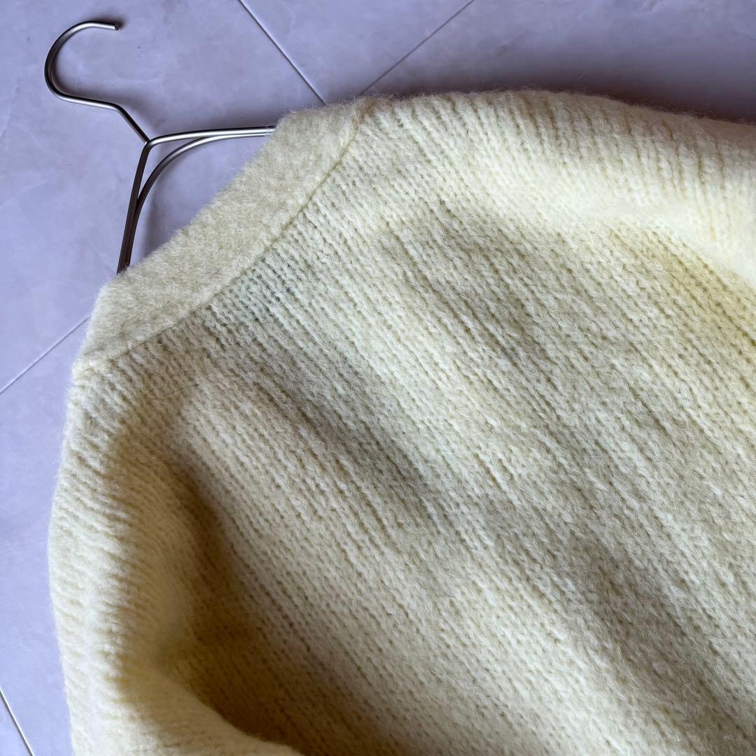 ユナイテッドアローズ✨上質ふわもこアルパカVネックニットカーデ　黄