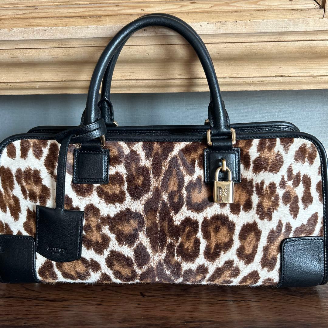 ロエベ【LOEWE】アマソナ35ハラコ レオパード