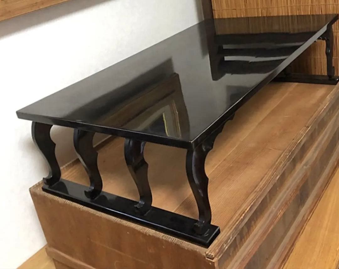 時代 漆芸 在銘 八足 平卓 香台 花台 共箱 特別価格