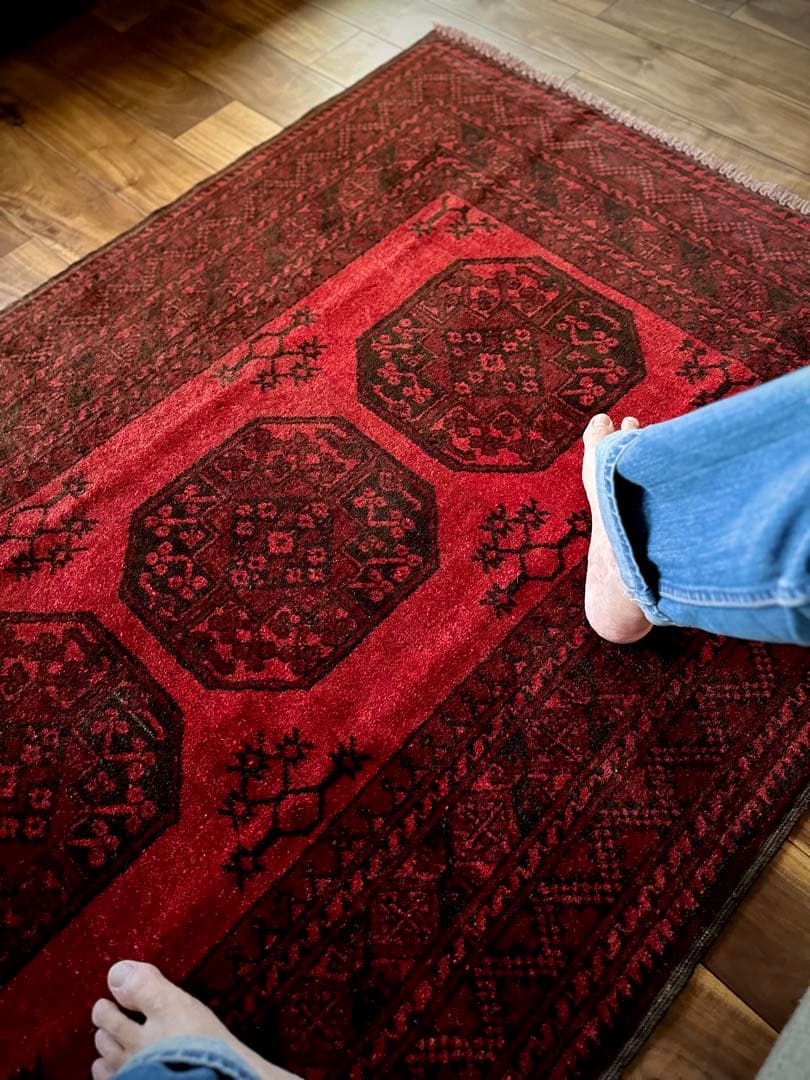 トライバルラグ　ヴィンテージラグ　トルクメン　エルサリ　プリミティブアート　美品