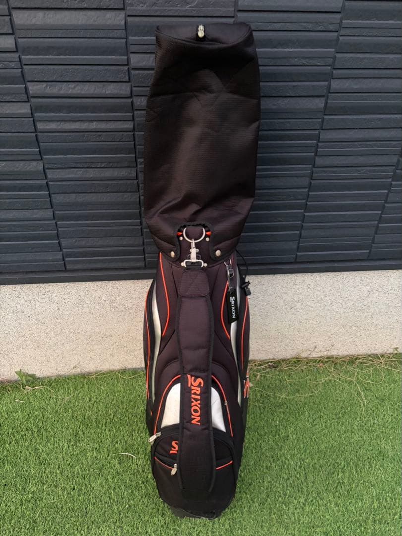 【最短即日発送】Srixon キャディバッグ フード付き 黒/オレンジ