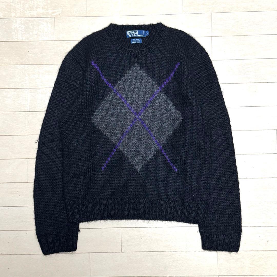 常*室様 希少✨　ポロバイラルフローレン　ハンドニット　アーガイル　長袖ニット