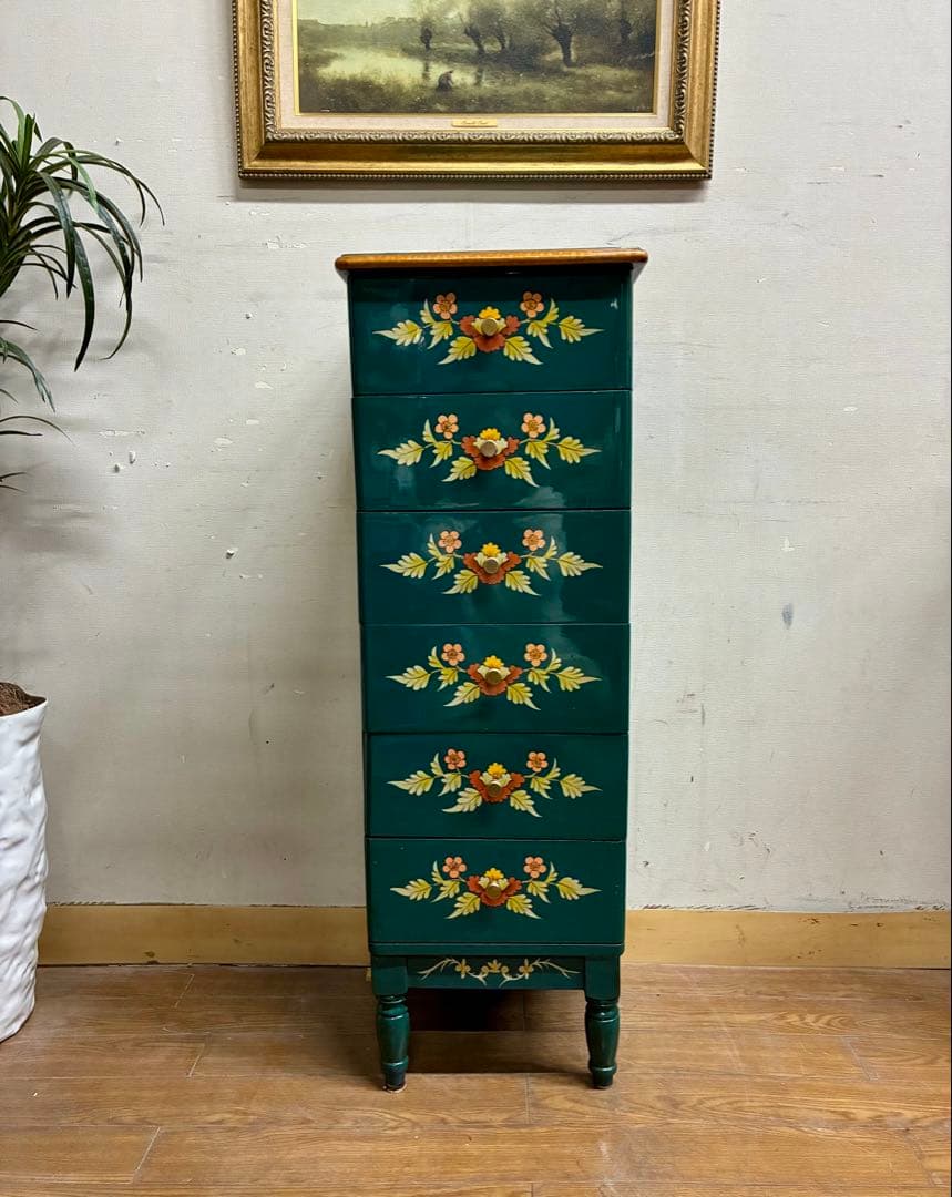 管455☆シノワズリ様式☆バイオリン☆6段チェスト