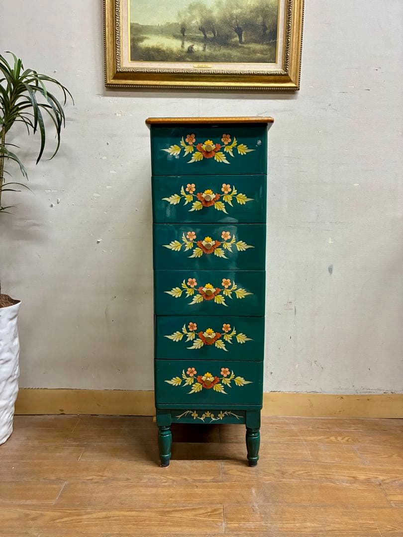 管455☆シノワズリ様式☆バイオリン☆6段チェスト