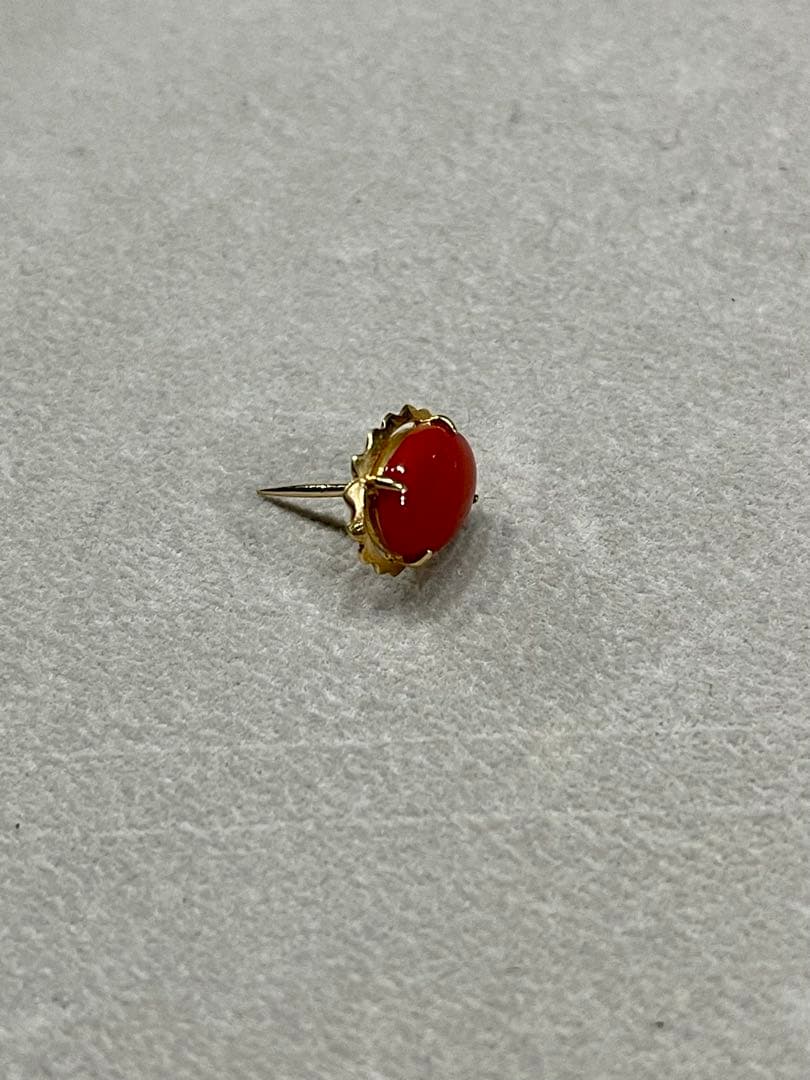 K14 ゴールド 地中海珊瑚 コーラル 14金 ピンブローチ CORAL