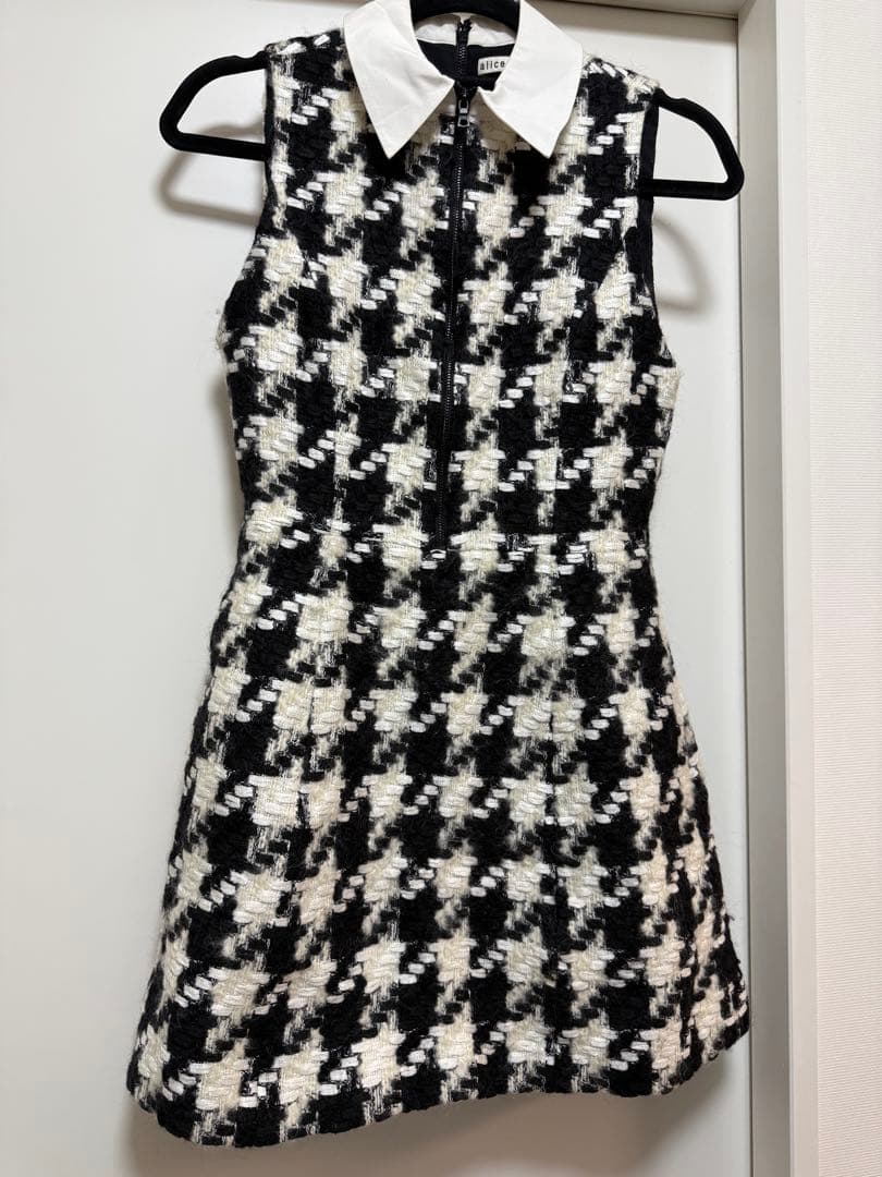 alice+olivia 千鳥格子ミニワンピース ドレス
