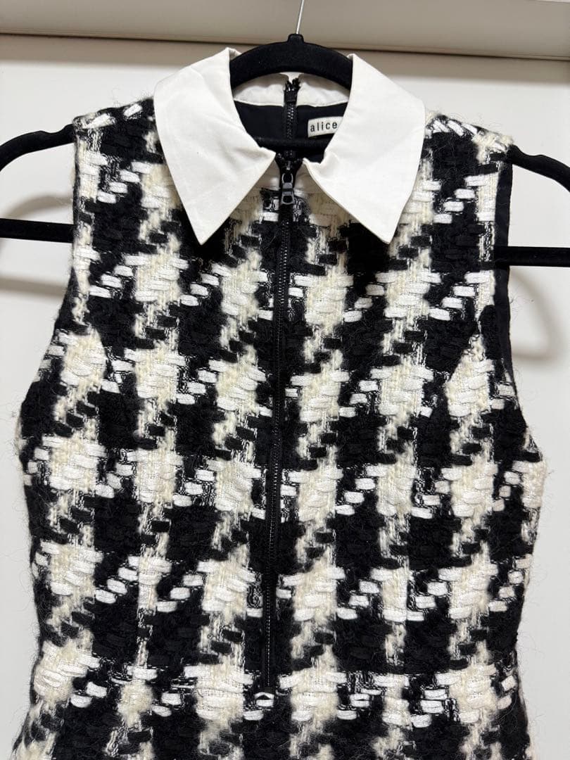 alice+olivia 千鳥格子ミニワンピース ドレス