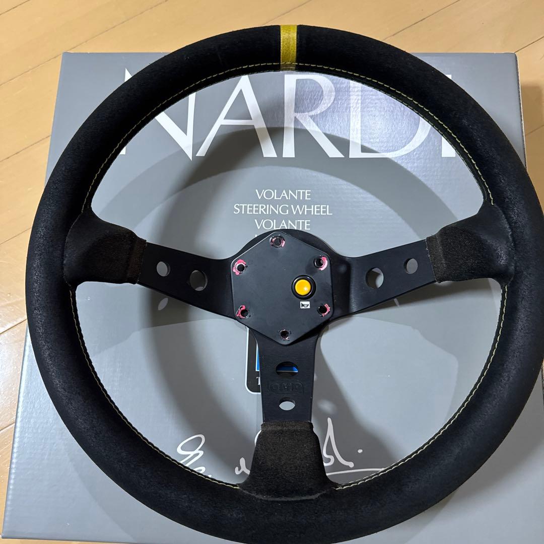 OMP スウェード ステアリング ディープコーン 3本スポーク 33φ 即納