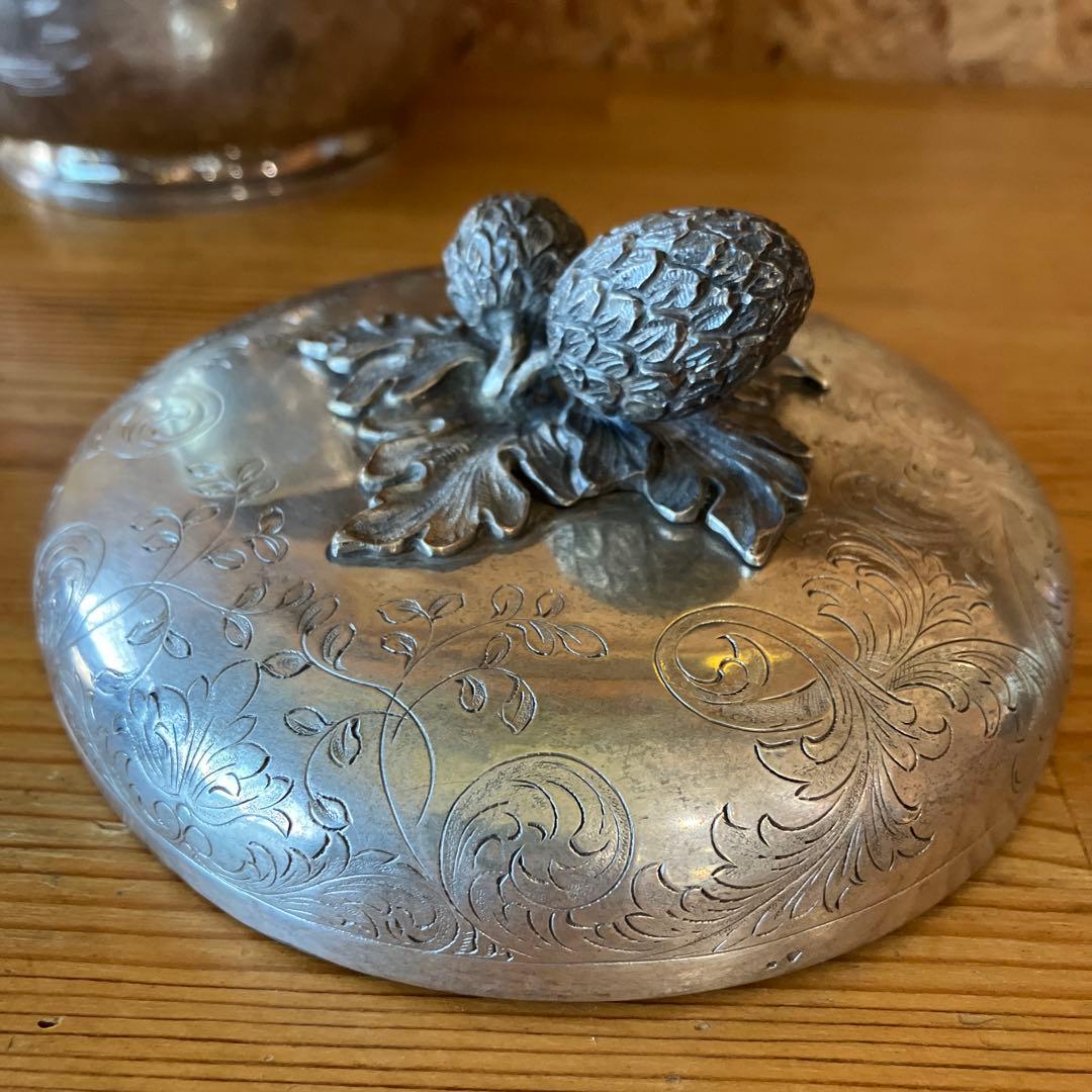 アンティーク雑貨 Tiffany SterlingSilver Footed Lidded Jar