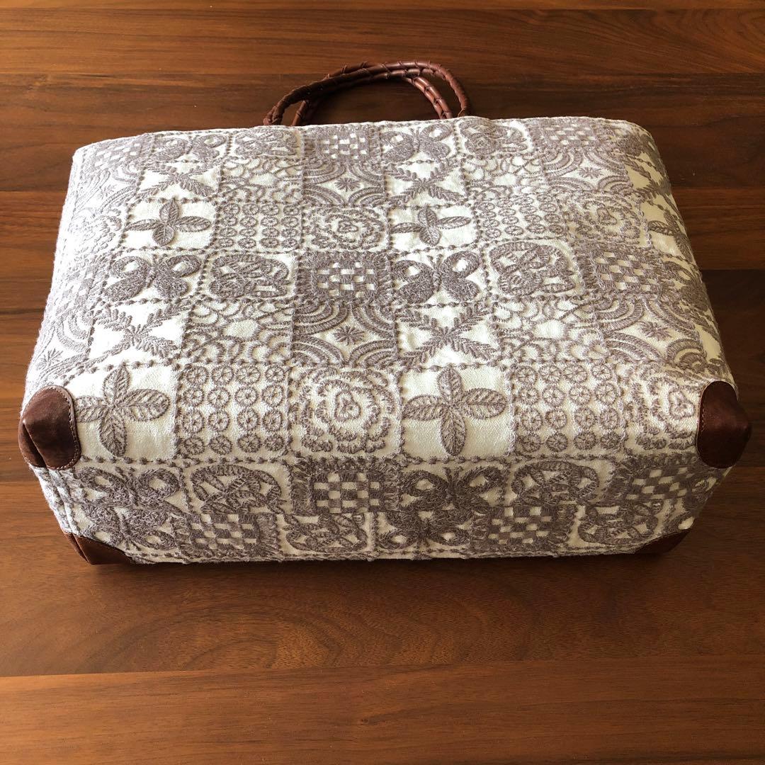 ハンドメイド ファスナー付きトートバッグ ミナペルホネン forest tile