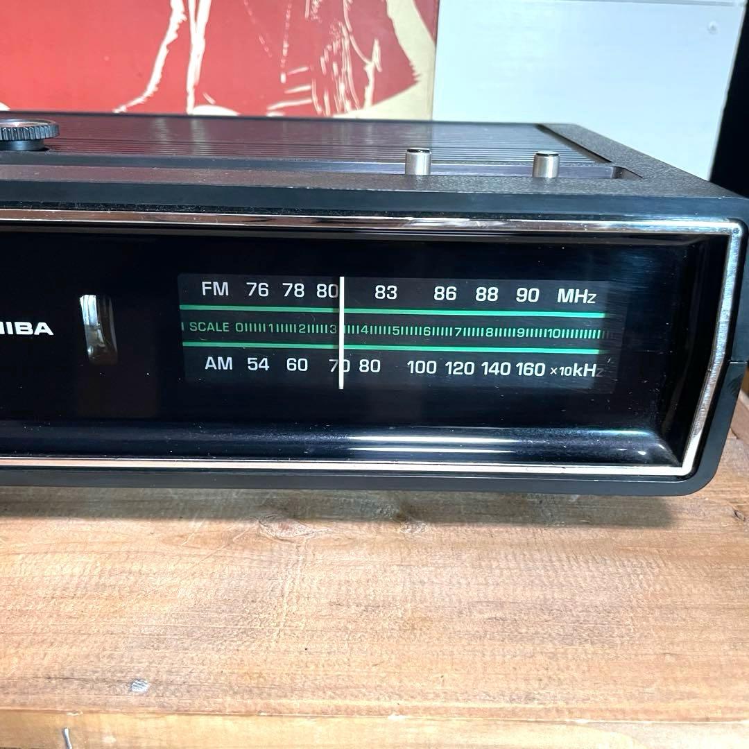 【動作OK】東芝 目覚まし パタパタ時計 FM AM ラジオ RC-685F