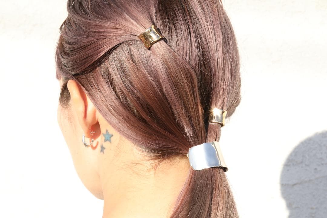 【美品】PLUIE／パスドス ヘアピアス（CHAMPAGNE）