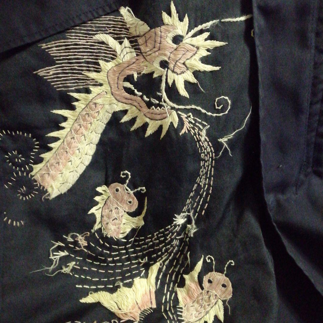 INK　インク　再構築　リメイク　チャイナドラゴン　モッズコート　刺繍　Lサイズ
