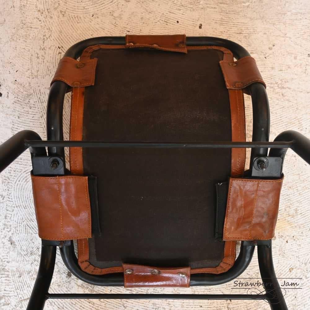 L3710-74-1 英国ヴィンテージ レザー ハイチェア カウンターチェア