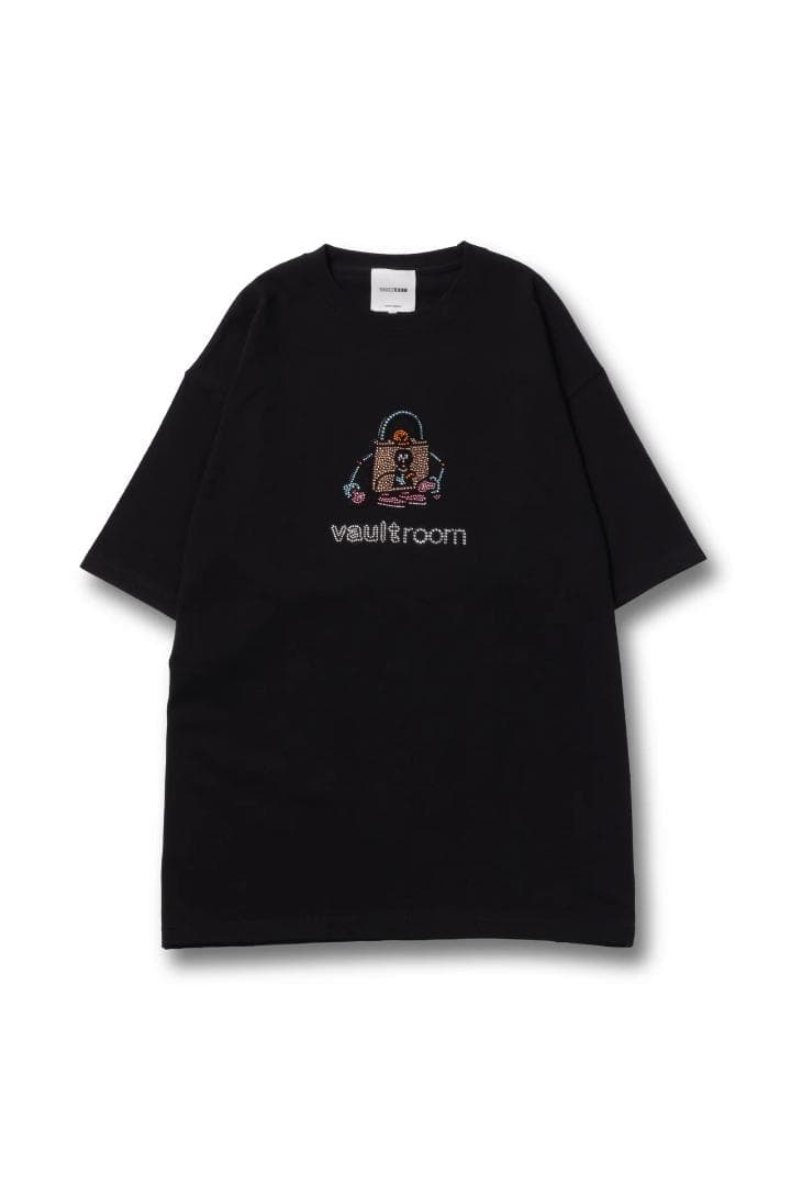 Tシャツ・アパレル vaultroom RHINESTONE LOGO TEE / BLK