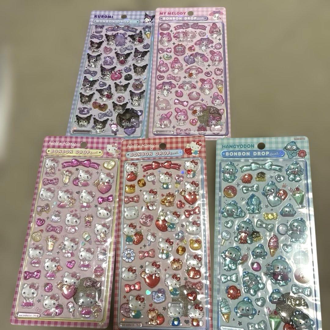 サンリオ第二弾　ボンボンドロップシール　５枚セット
