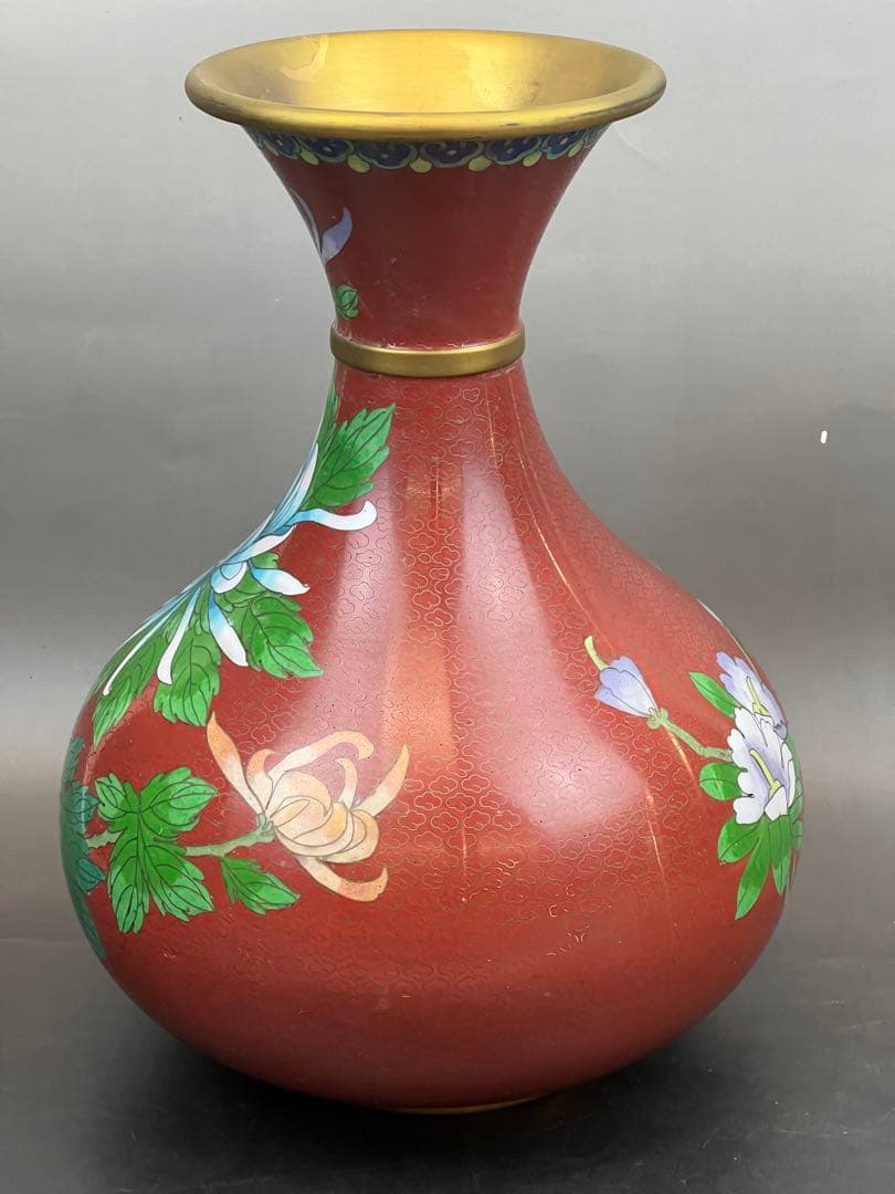 中国景泰蓝花瓶（日本七宝焼）高さ31cm送料込み