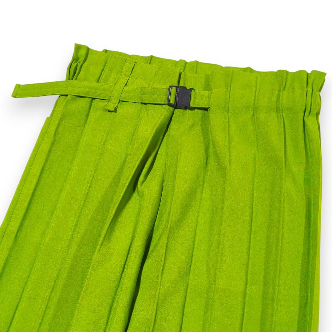 美品 me イッセイミヤケ プリーツ ワイドパンツ F ベルト調整付 ガウチョ