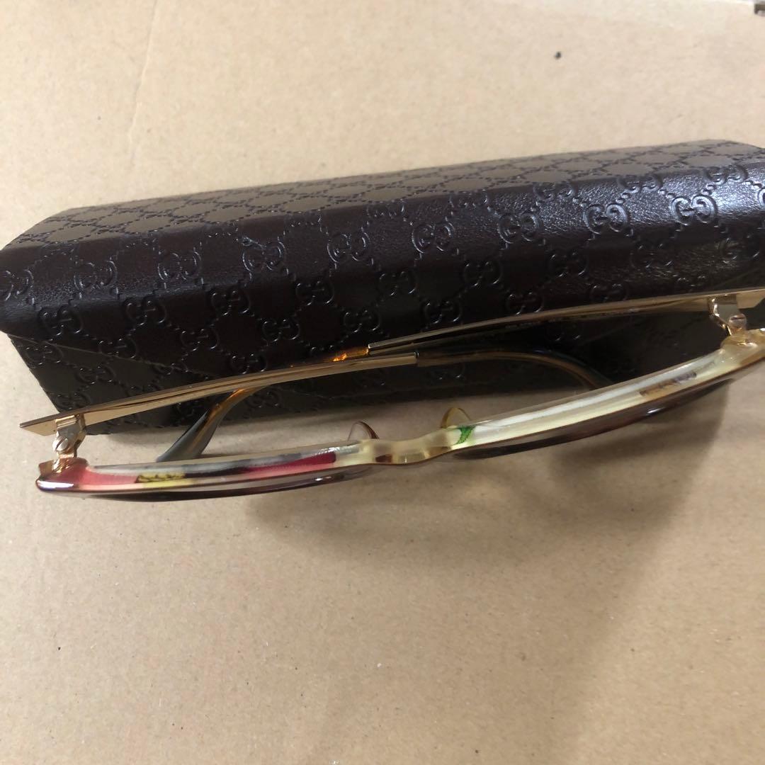 GUCCI レア　伊達メガネ　サングラス　ブルーライトカット　花柄　度なし