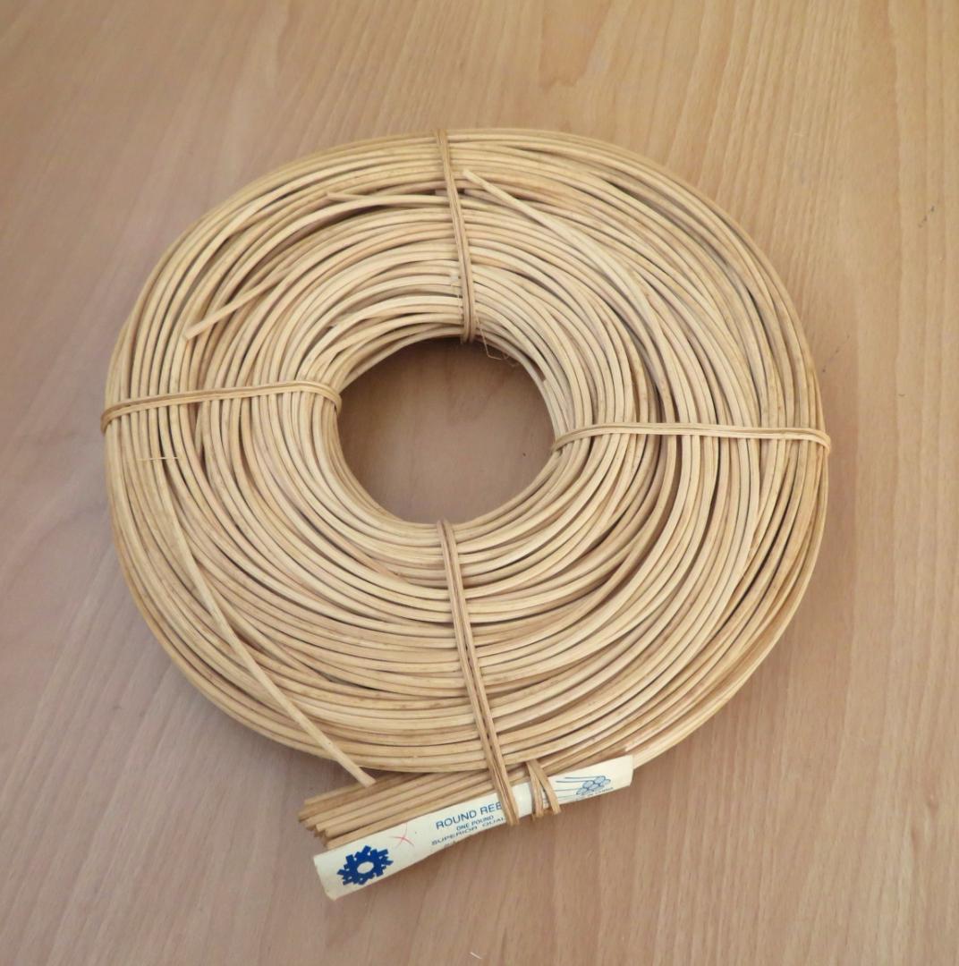 ①ハンドメイド　バスケット材料　リード　5点まとめて　約2,150g　木製かご籠