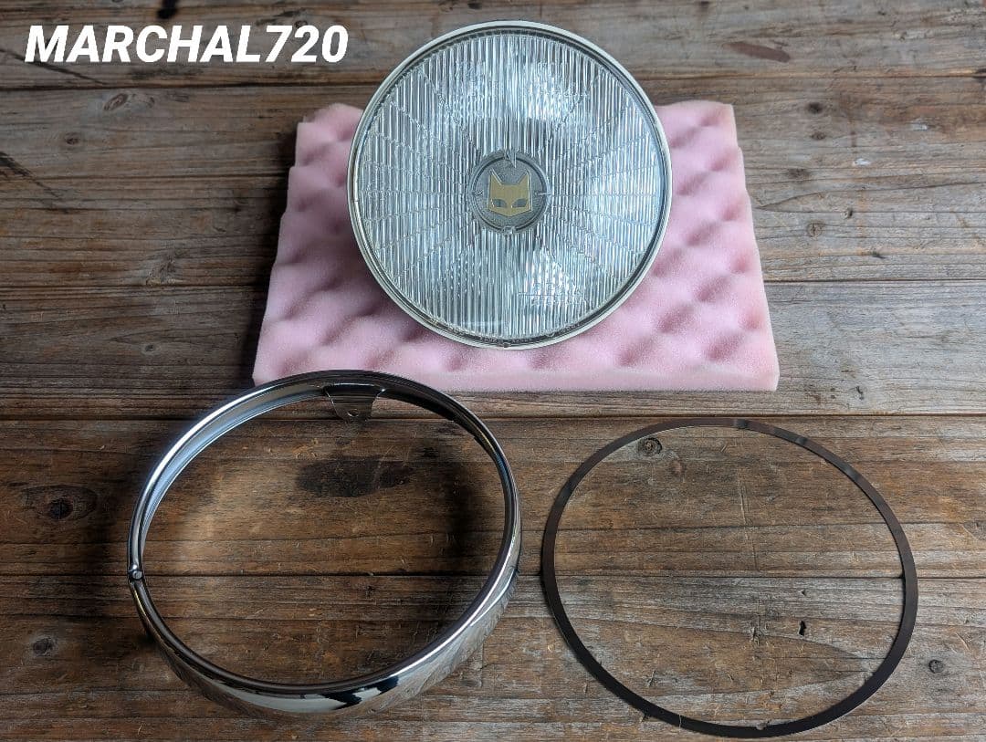 マーシャル 720 ヘッドライト リム付き クリアレンズ 金猫 キティ 箱付き